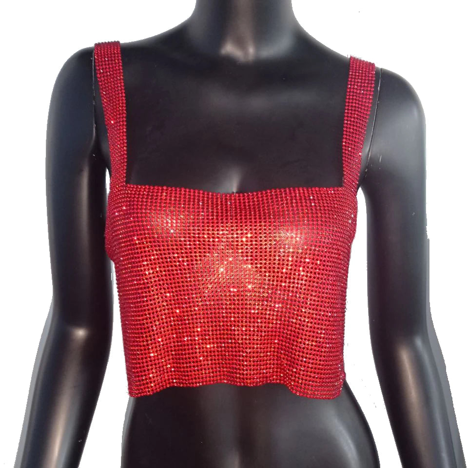 Bling Strass Party Crop Top